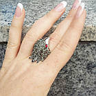 Каблучка під Біле Золото Орел в Чорних Стразах, Сталь, Розміри 17, 18, 19, фото 7