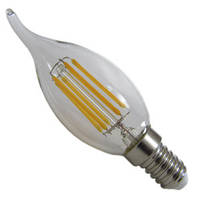 Лампа LED Свічка на вітрі прозора колба 7W E14 жовтий світло АВаТар