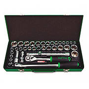 Набір головок дюйм+метр інструменту професійного 1/2" 38ед. TOPTUL GCAD3803