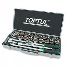 Набір інструменту в машину комбінований 1/2" (дюйм+метр.) 43ед. TOPTUL GCAD4303, фото 2