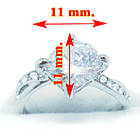 Каблучка під Біле Золото з Фианитом, Крапановая Закріпка. Розміри 17, 18, 19, фото 3