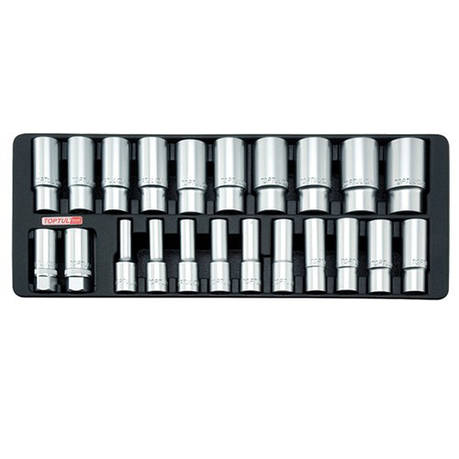 Набір головок довгих 1/2" 8-32мм 22ед. (в ложементі) TOPTUL GAAT2202, фото 1