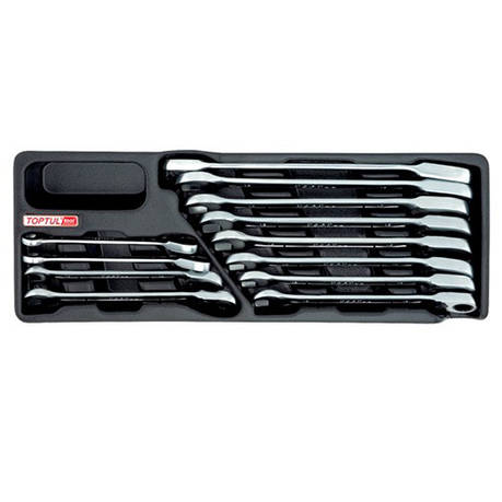 Набір ключів в ложементі комб. з тріскачкою реверсивних 8-19мм 12ед. (тип А) TOPTUL GAAT1205, фото 1