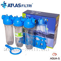 Фильтр-колбы для холодной воды Atlas Filtri DP TRIO TS Dn 1/2" 45° Высота 10" (тройная колба) ZA3300680