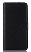 Кожаный чехол-книжка для Motorola moto G2 (5'') XT1068 XT1069 черный