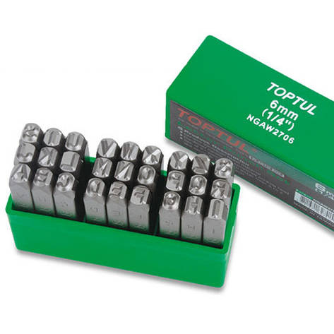 Набір клейм літерних ударних 27 од. 6 мм TOPTUL NGAW2706, фото 1