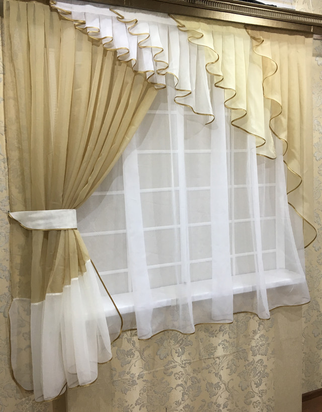 #готовыешторы, #шторыдлякухни, #кухонныйламбрекен