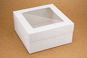 Коробка "Київ" М0053-о9 біла c вікном, розмір: 200*200*100 мм