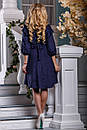 Замшеве жіноче темно-синє плаття 2595 Seventeen 42-48 розміри, фото 2