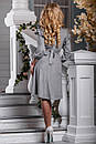 Замшеве жіноче сіре плаття 2594 Seventeen 42-48 розміри, фото 2