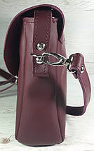 92-2 Сумка жіноча натуральна шкіра, марсала ультраматова, фото 5