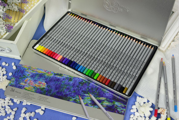 Кольорові олівці Marco Raffine 36 кольорів метал коробка