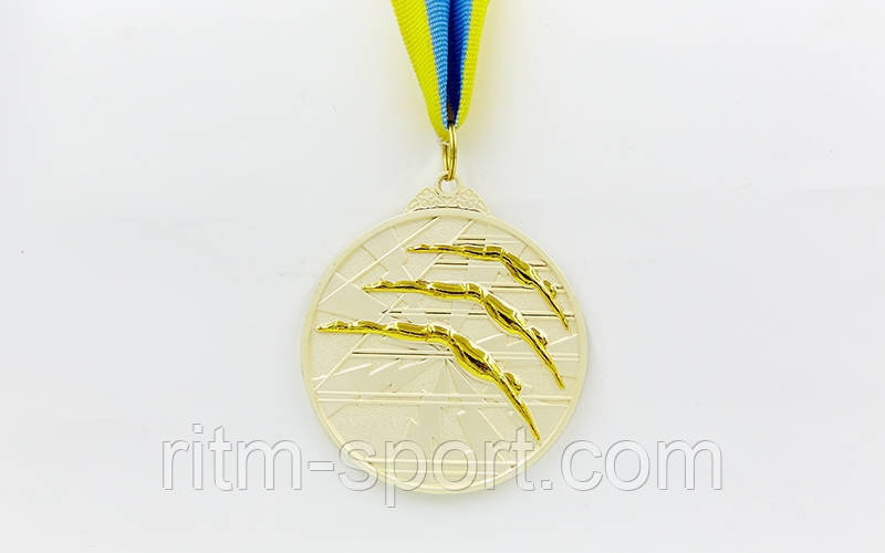 Медаль спортивная по плаванию d - 6,5 см - фото 1 - id-p512132850