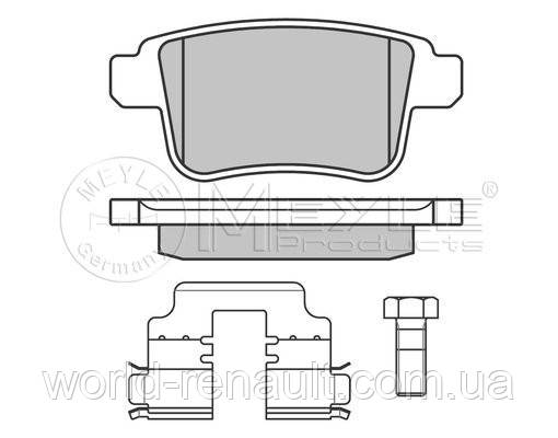 Meyle (Німеччина) 025 246 9216 - Комплект задніх гальмівних колодок на Renault Kangoo II з 2008р.