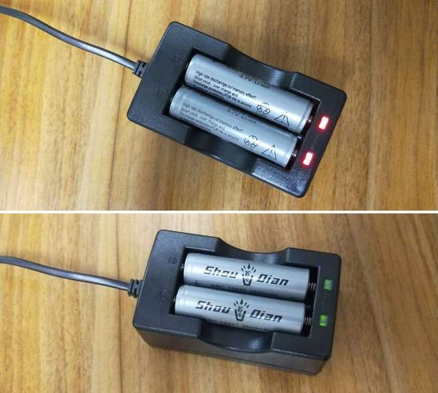 Зарядное устройство кабельное для литиевых аккумуляторов 2 x 18650 / 2 ...