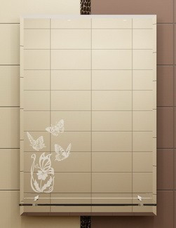 Дзеркало з полицею для ванної 70х55 см