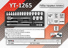 Набір торцевих головок 1/2", 10-32 мм, 23 шт., YATO YT-1265