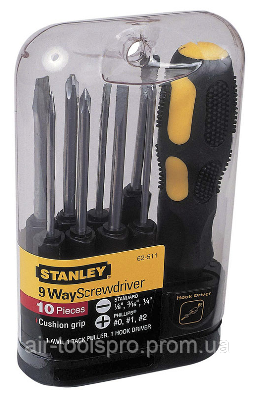 Викрутка "Multifunctional" у наборі з 9-ма змінними вставками-стрижнями, STANLEY