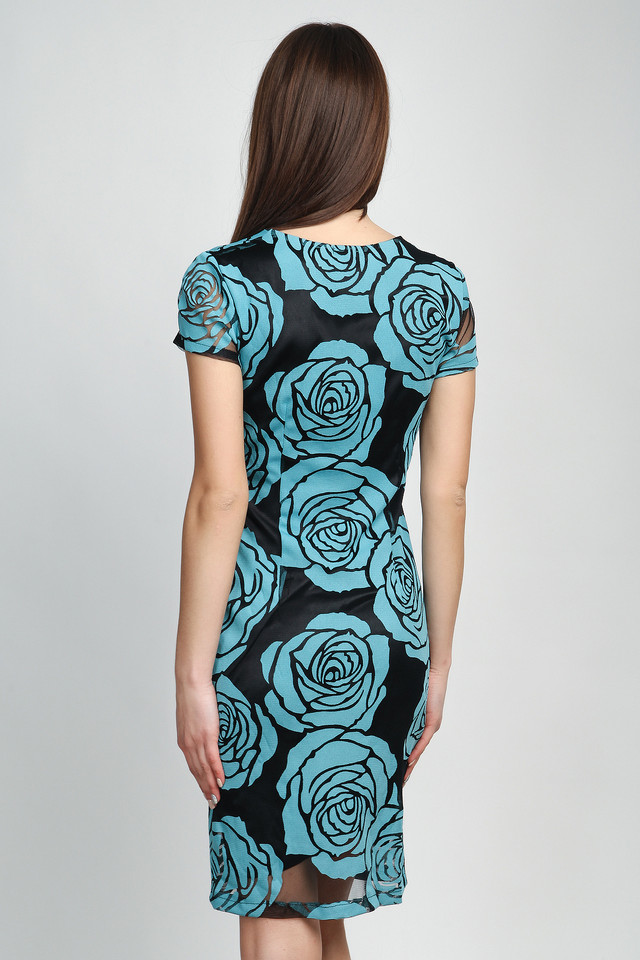 Платье-футляр из гипюра на подкладке П125