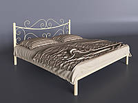 Двуспальная кровать Tenero Азалия 180х200 см металлическая бежевая с кованным изголовьем