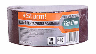 Шліфувальна стрічка, Шліфстрічка (75х457мм, Р40, 10шт) Sturm 9010-B75x457-040