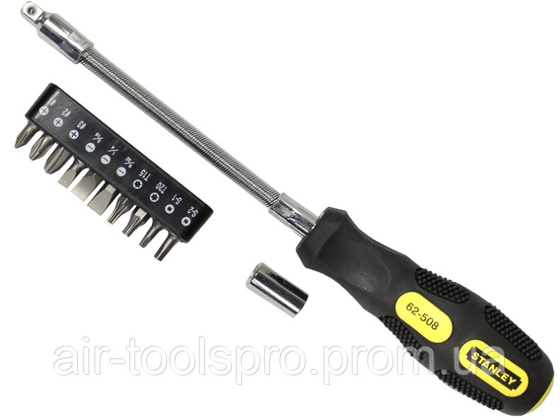 Викрутка "10 Way Flexible" з гнучким стрижнем у комплекті з 10-ма вставками, STANLEY