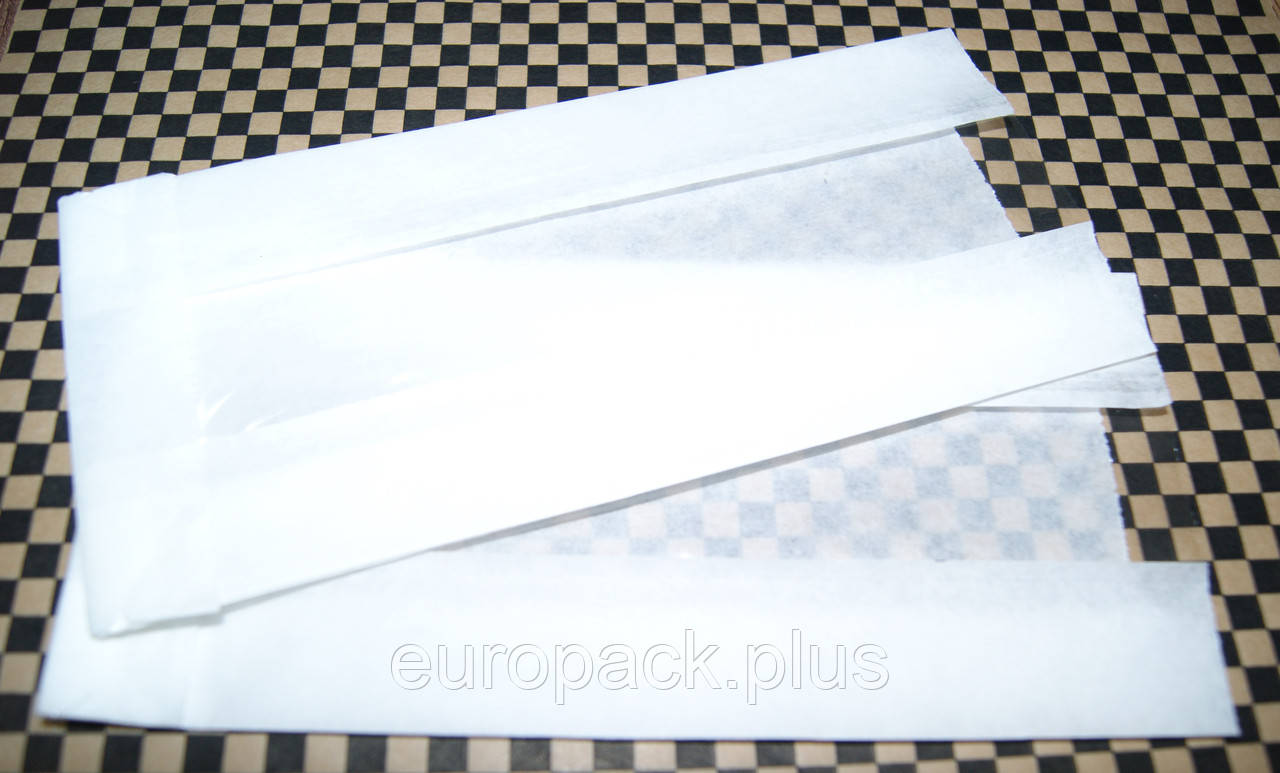 Бумажный пакет белый крафт 220х100х50 с полипропиленовой прозрачной вставкой 40 мм - фото 5 - id-p688717266