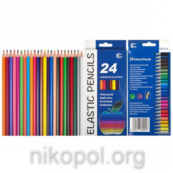 Набір кольорових олівців Luminoso Elastico "С", 24 кольори