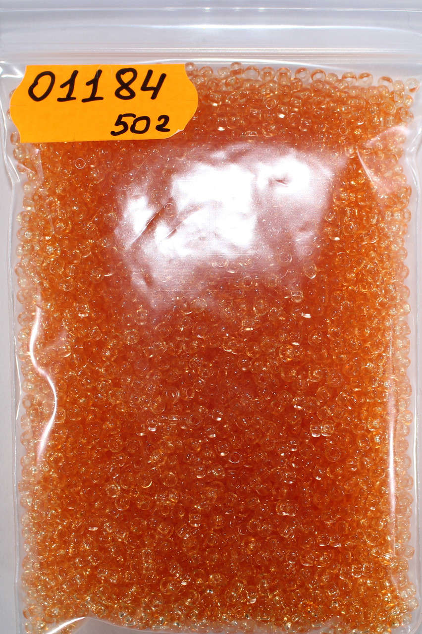 Бісер 10/0, №01184 помаранчевий кристалічний (уп.50 грам)