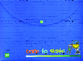 Папка-конверт на кнопці А4 "Smiley World"(blue) 491355