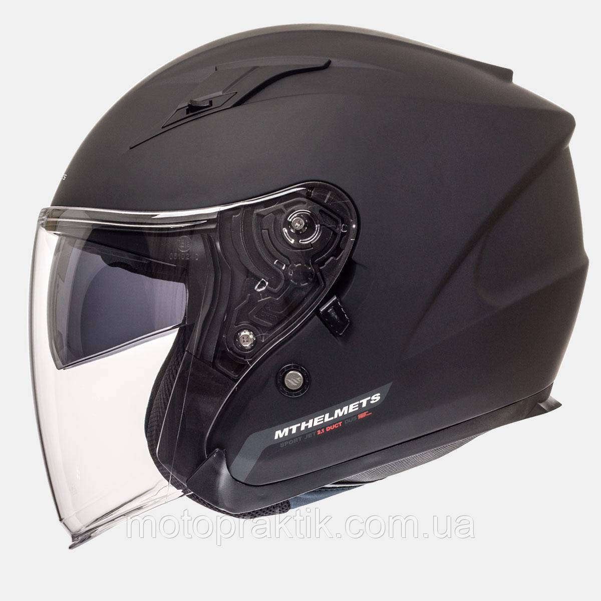 MT Avenue SV Solid Matt Black, XS, Мотошолом лицевик з окулярами