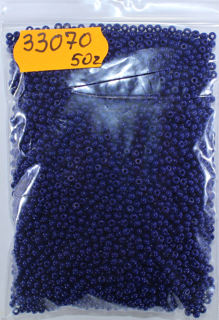 Бісер 10/0, No33070 синій натуральний яскравий (пап.50 грамів)
