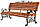 Лава паркова дерев'яна Юлія 2 м, кована крамниця, лавочка з металу, лавка з дерева, лава на дачу, фото 2