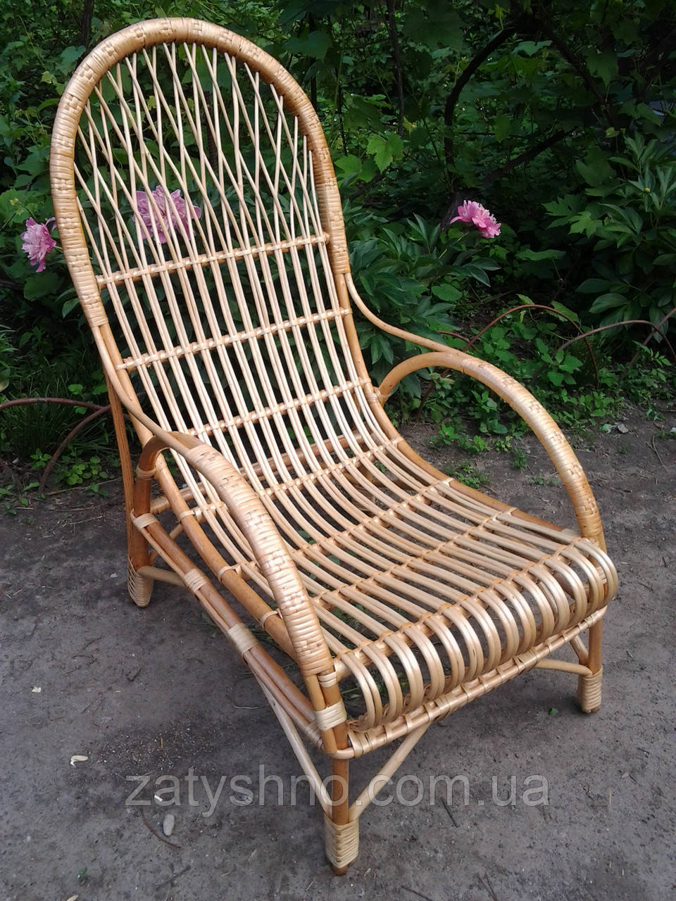 Шезлонг плетений з натуральної лози