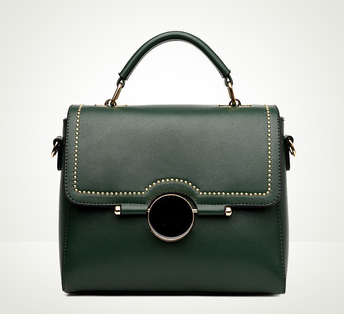 Стильна жіноча сумка середнього розміру зелена
