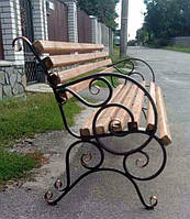 Кований стілець Надія 0,5 м, стілець із металу, стілець із дерева, дерев'яний стілець, стілець на дачу, вуличний стілець