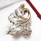 Каблучка Жар-Птиця, під Золото 14К з Білими Стразами, Каблучки, Біжутерія, 17, фото 3