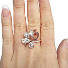 Каблучка Жар-Птиця, під Золото 14К з Білими Стразами, Каблучки, Біжутерія, 17, фото 4