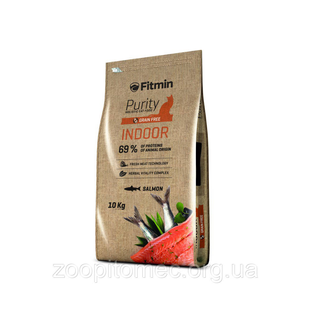 Fitmin cat Purity Indoor Фитмин Корм для дорослих кішок, що живуть в приміщенні, 10 кг