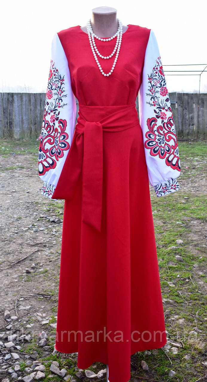 Довге Сценічне вишите плаття "Берегиня", фото 1