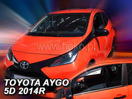 Дефлектори вікон (вітровики) Toyota Aygo/С1 2014-> 5D 2шт (Heko)