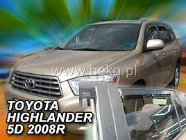 Дефлектори вікон (вітровики) Toyota Highlander 2007+ 5D (вставні, 4 шт.) (HEKO)