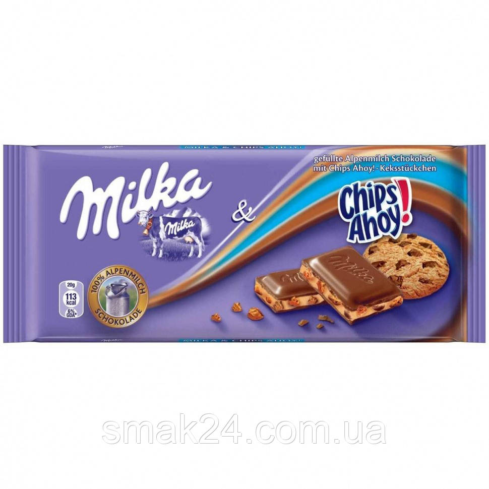 Купить Шоколад Milka Chips Ahoy( с печеньем Чипс и капельками шоколада ...
