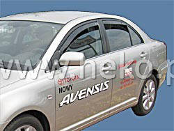 Дефлектори вікон (вітровики) Toyota Avensis 2003-2009 Sedan (вставні, 4 шт.) (HEKO)