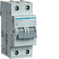 Автоматический выключатель Hager In32 А, 2п, С, 6 kA, 2м (MC232A)