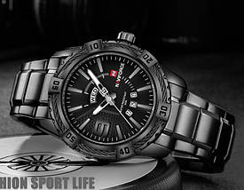Чоловічий стильний годинник Naviforce Yacht SuperBlack, фото 3
