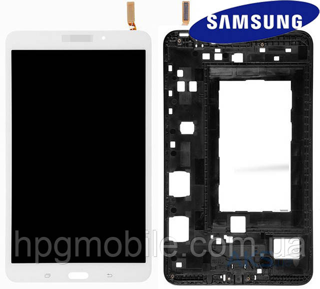 Дисплей для Samsung Tab 4 8.0 T330, Wi-Fi, модуль у зборі (екран і сенсор), з рамкою, білий, оригінал, фото 1