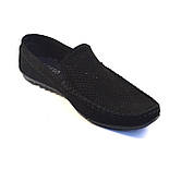 Літні мокасини замшеві чорні в сіточку чоловіче взуття великих розмірів Rosso Avangard M4 Cross Black, фото 2