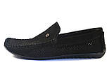 Літні мокасини замшеві чорні в сіточку чоловіче взуття великих розмірів Rosso Avangard M4 Cross Black, фото 3