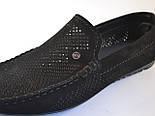 Літні мокасини замшеві чорні в сіточку чоловіче взуття великих розмірів Rosso Avangard M4 Cross Black, фото 7